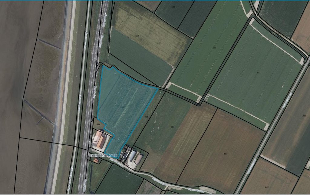 Perceel agrarisch bouwland Dijksterburen Kimswerd Perceel agrarisch bouwland Dijksterburen Kimswerd